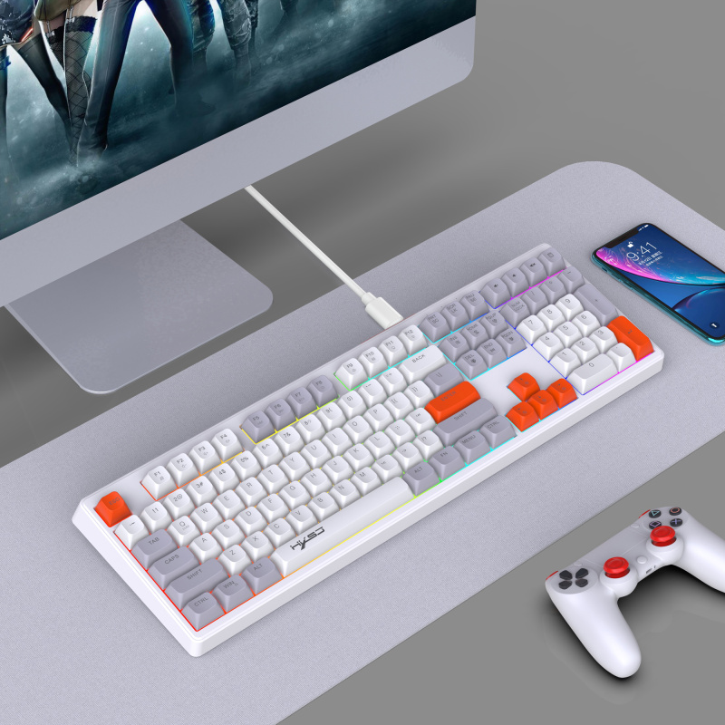 108 Key RGB Wired Film Gaming Keyboard